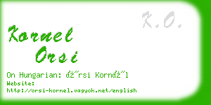 kornel orsi business card